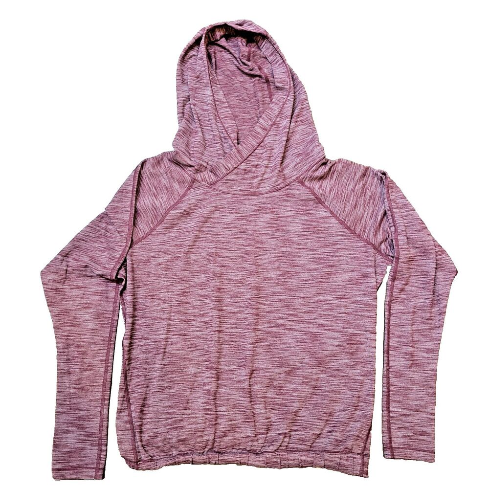 Lululemon Sweatshirt Womens 6 Hooded Lightweight Thumb Holes Heathered Burgundy
